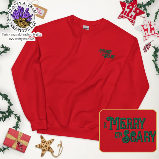 Be Merry Stay Scary Crew (Embroidered)