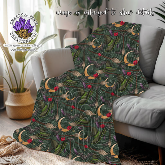 Green Witch Throw Blanket