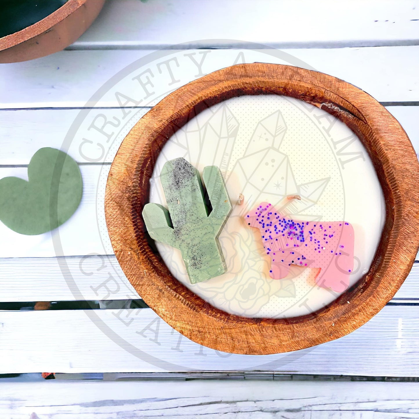 Dough Bowl Candle - Circle - Western Cactus Cow