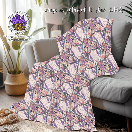 Floral Moth Throw Blanket